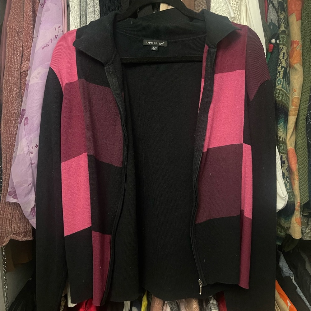 Striped Black and Pink Sweater